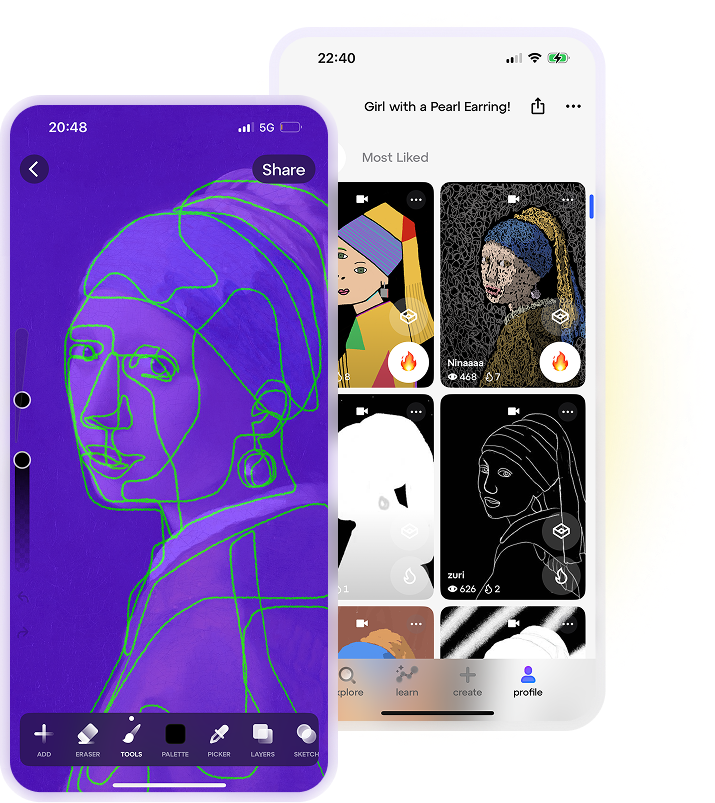 Sketchar app to draw digital art