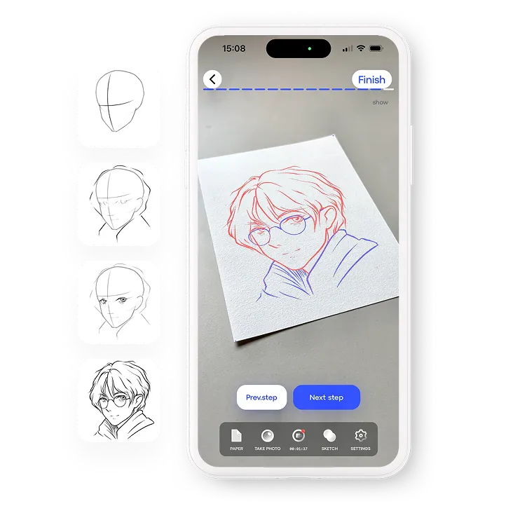 Step-by-step AR drawing lessons