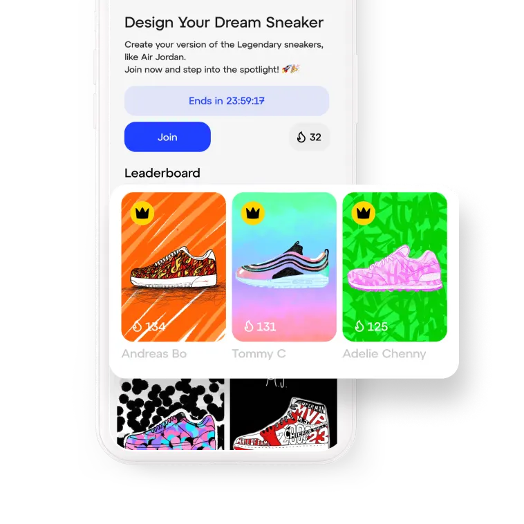 Art challenges running in the app